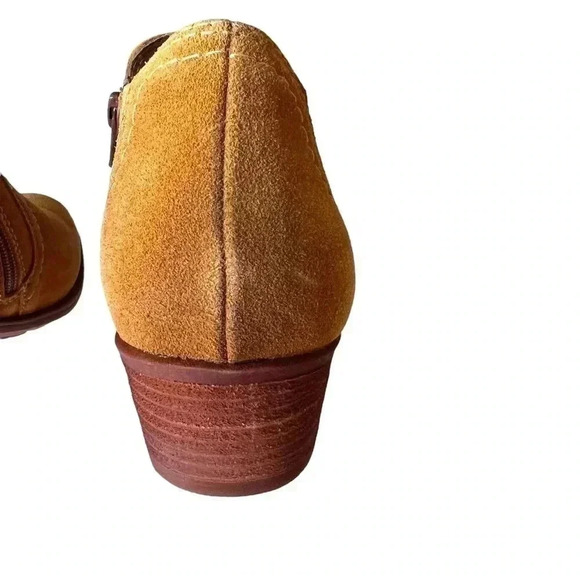 EARTH WOMENS TAN LEATHER PEAK PERU SHORT ANKLE BOOTIES!! - Picture 6 of 9